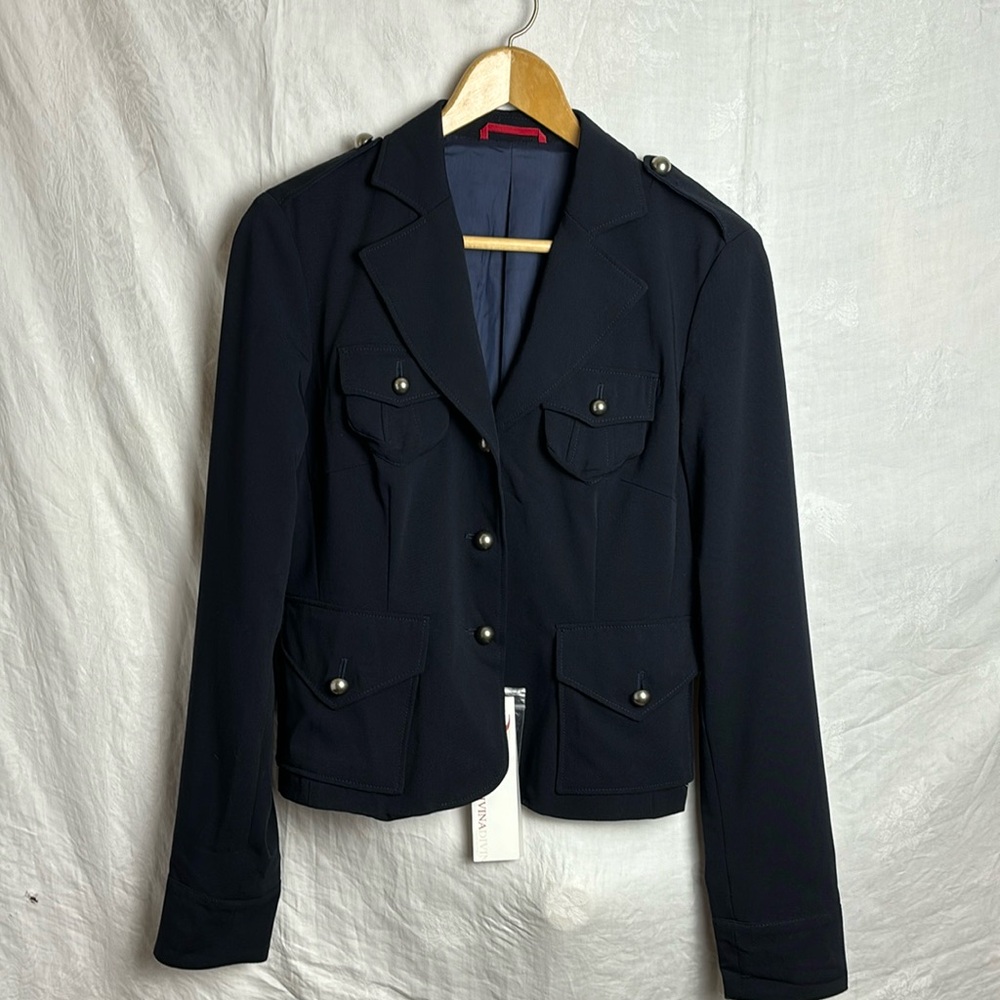 NWT Divina Navy Blue Short Jacket/Blazer Sz 8